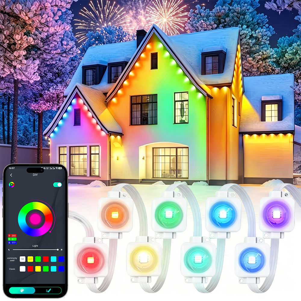 Smart Home Yellow - 150FT 90LED Akıllı RGBIC Kalıcı Dış