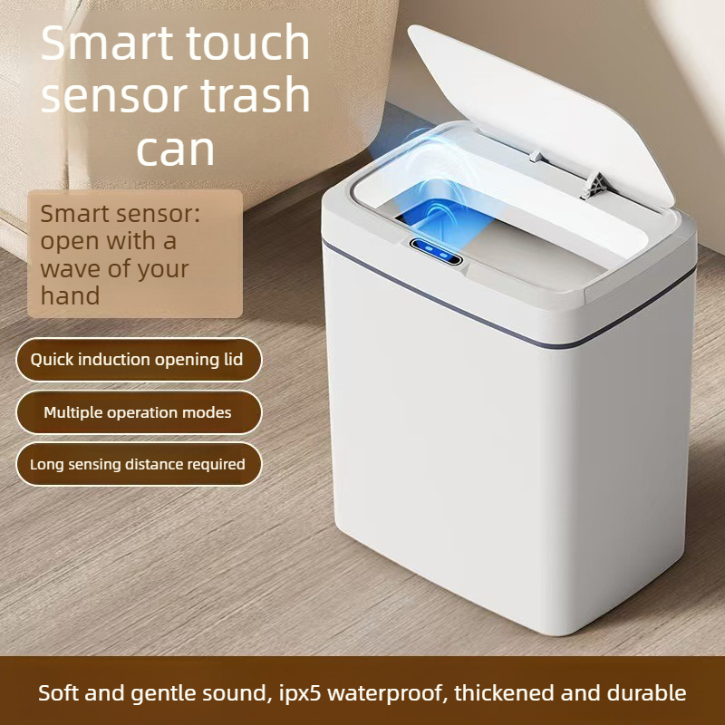 Smart Home Junkie - Beyaz Temassız 15L Akıllı Sensörlü Çöp