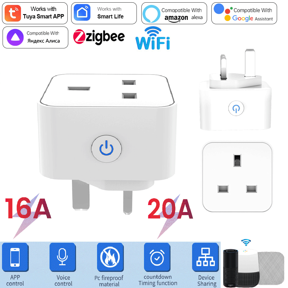 Smart Home Voice Assistant - Tuya Akıllı Priz 16A/20A WiFi veya