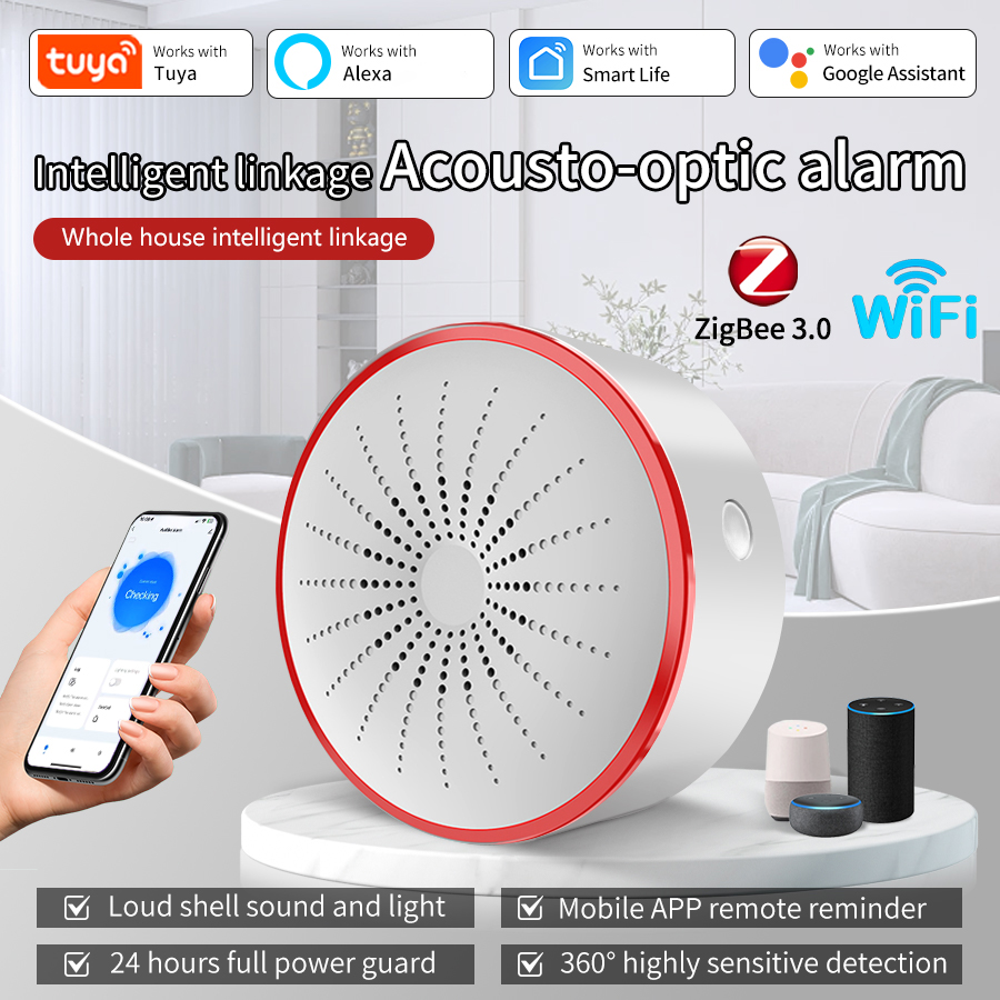 Smart Home Voice Assistant - Tuya WiFi ZigBee Akıllı Alarm Sireni