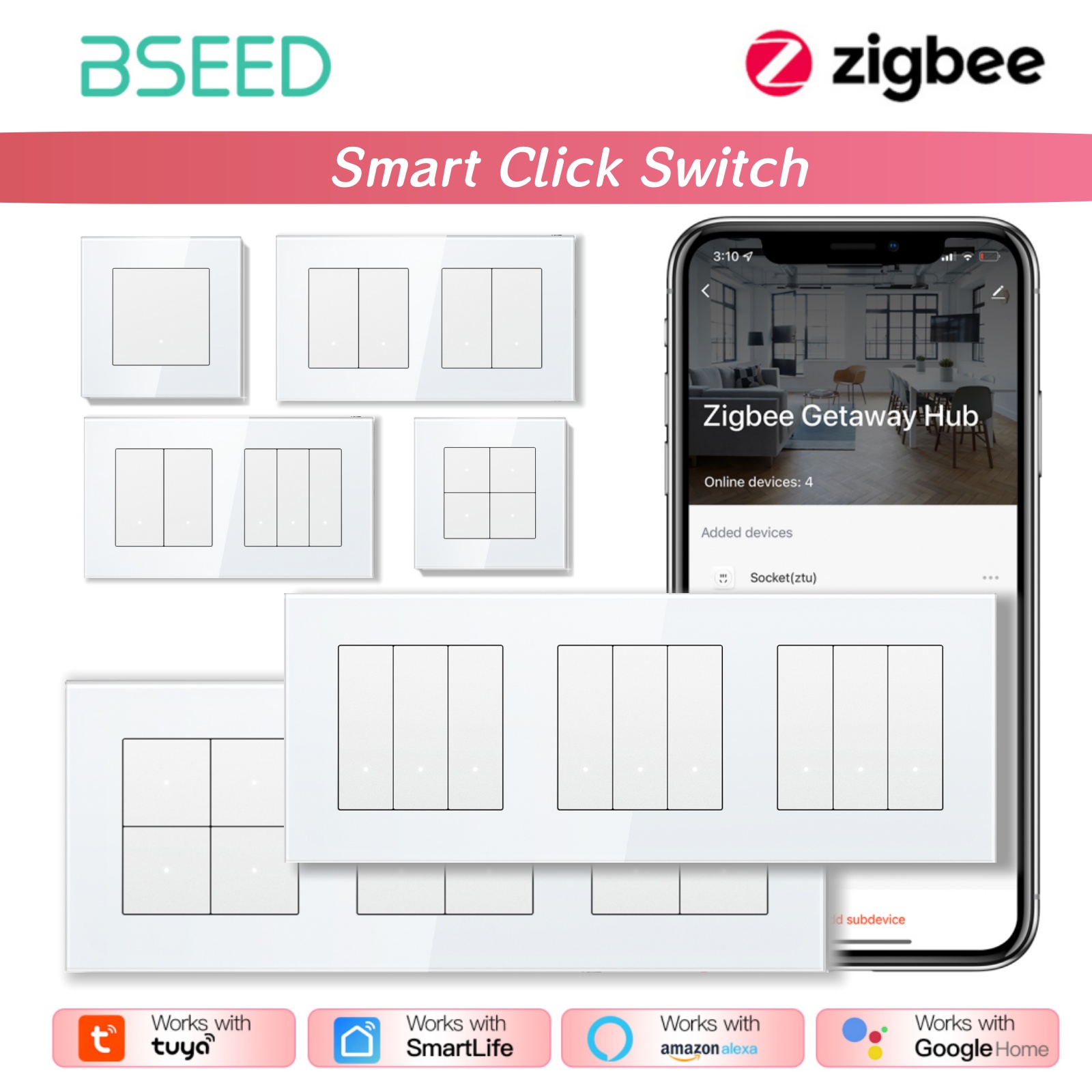 Smart Home Yellow - BSEED ZigBee Tıklamalı Anahtarlar Serisi Duvar