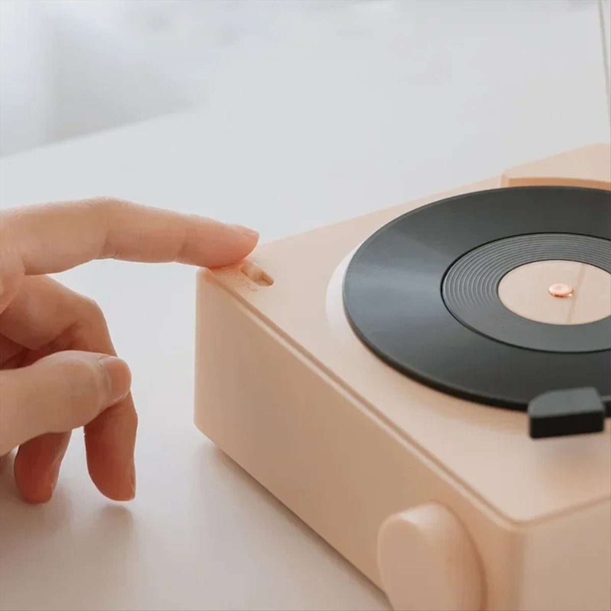Smart Home Yellow - T171C-Retro Vinil Kablosuz Bluetooth Hoparlör Saat