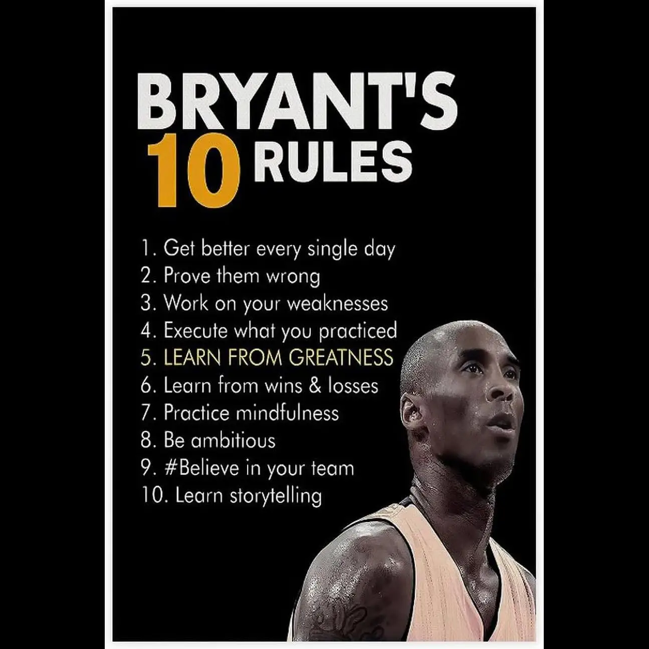 Smart Home Poster - Kobe Bryants Kuralları Motivasyon Basketbol Tuval