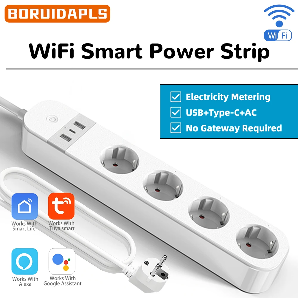 Smart Home Elements - BORUIDAPLS EU Fişli WiFi Akıllı Priz,