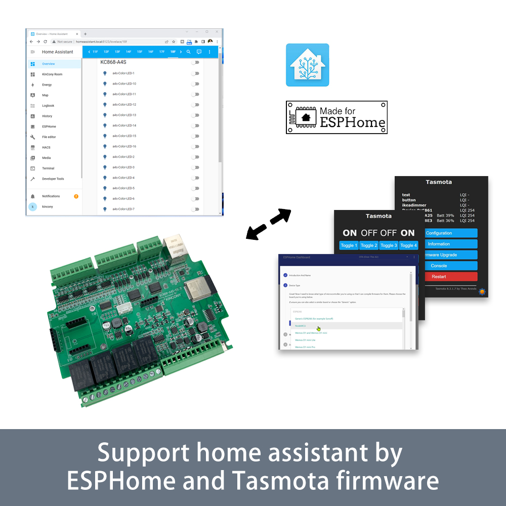 KC868-A4S ESP32 ESPhome Tasmot - Smart Home Mqtt incelemesi ve fiyatı