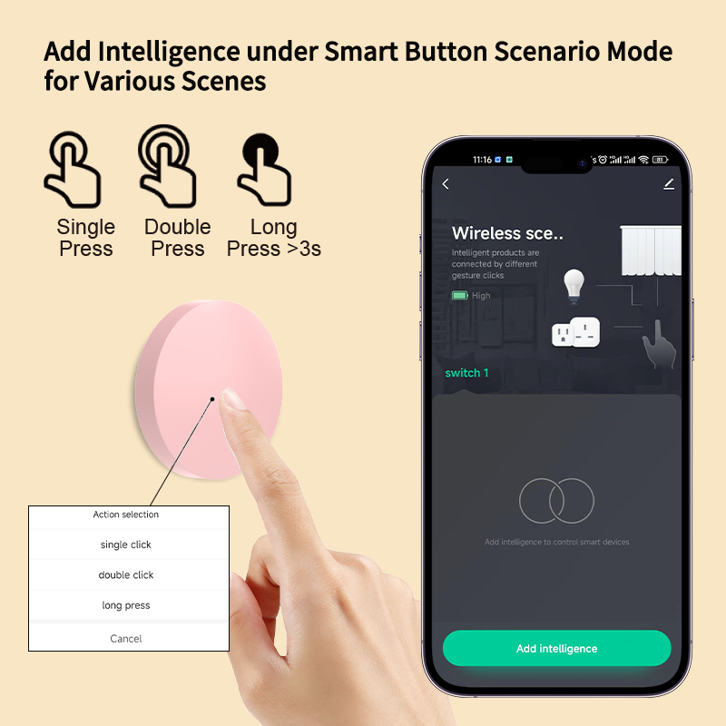 ZigBee Akıllı Kablosuz Düğme S - Smart Home Voice Assistant incelemesi ve fiyatı